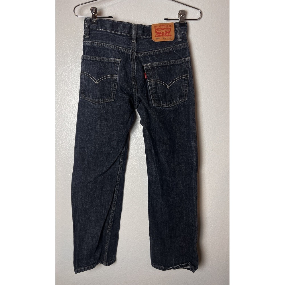 Levi's Jeans Boys 12 Slim Blue 550 Relaxed Boys Dark Wash Denim 24x26
